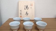 未使用品　萩焼　湯呑６客揃　天龍窯