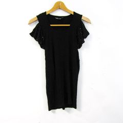 アルマーニエクスチェンジ チュニック シャツ ノースリーブトップス レディース XSサイズ ブラック ARMANI EXCHANGE 【中古】