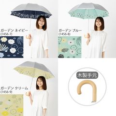 日傘 コンパクト長傘 晴雨兼用 シルバー/ガーデン 50cm×8本骨 UVカット 遮熱 ショート傘 LIEBEN-1456（LIEBEN-1477）
