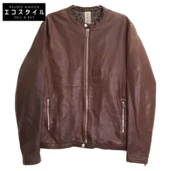 【美品 52】デラン シングルライダースジャケット ラムレザー XL 茶 DELAN デラン レザー シングルライダース 52 XL ブラウン 羊革