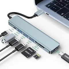 USB ハブ USB-C ハブ 7-in-1 type-c 4k hdmi マルチポート usb hub 5Gbps超高速データ転送用 変換アダプタ 急速PD充電 TF/SDカードリーダー MacBook Pro/MacBook Air/iPad Pro 軽量