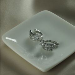 【シルバーカフ 1ペア】[Adelina Style] フェイクピアス ノンホールピアス イヤリング シルバー イヤーカフ 人気 イヤークリップ S925 純銀 キュービックジルコニア メンズ レディース 挟むだけ 簡単 ピアス 金属アレルギー対応 男女 両耳