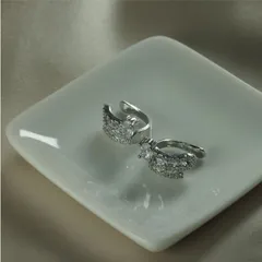 【シルバーカフ 1ペア】[Adelina Style] フェイクピアス ノンホールピアス イヤリング シルバー イヤーカフ 人気 イヤークリップ S925 純銀 キュービックジルコニア メンズ レディース 挟むだけ 簡単 ピアス 金属アレルギー対応 男女 両耳