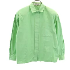 クリスチャンディオール 90s オールド チェック柄 長袖 シャツ M 緑系 Christian Dior レディース 古着 【240229】