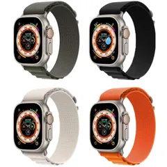 【在庫セール】Watch Ultra 用 バンド アップルウォッチ バンド スポーツバンド Apple 通気性 強靭 チタニウムG字フック 長さ調節 Watch Series 9 8 7 6 5 4 3 2 1 アルパインループ SE 対応 49mm 45mm