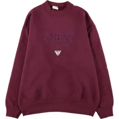 2024年最新】古着 スウェット 90s USA製 GUESS ゲス ロゴ 刺しゅう 2段 