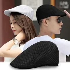 ベレー帽　メッシュハンチング ブラック 帽子 黒 キャップ　ユニセックス