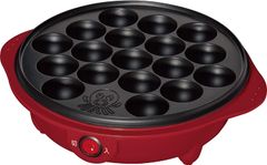 【迅速発送】山善 たこ焼き器 18穴 フッ素コーティング 簡単お手入れ ワンタッチ操作 コードすっきり収納 レッド YOB-181(R)