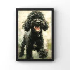 アニマルアート マイハッピードッグ 油彩風 44 トイプードル デジタルアート フォト ポスター A4サイズ アートボード アートパネル