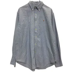 RALPH LAUREN SPORT 長袖 無地シャツ 14 ブルー ラルフローレンスポーツ ワンポイントロゴ 古着卸 アメリカ仕入 a703-6307