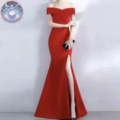 新品 未使用 オフショルダー マーメイドイブニングドレス . 