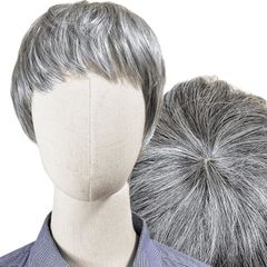 ルスブリラーレ (Luce brillare) ウィッグ 白髪 白髪かつら 医療用 フルウィッグ ショート グレイヘア 高齢者 中高年 シニア ウルフ ボブ 耐熱 レディース 人工毛 ミセス つむじ(白8黒2,  人工毛(エレガンスショート))