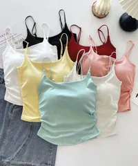 カップ付きキャミソールサイドシャーリング