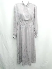 ◇ ⊂ NATURAL BEAUTY BASIC 長袖 ロング丈 ワンピース サイズM グレージュ レディース E  【1412260045834】