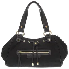 ブルガリ ロゴマニア キャンバス レザー ブラック ハンドバッグ