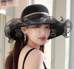 ペーパーハット 帽子 麦わら帽子 つば広 ツバ広帽子 日よけ帽子 レディース UVカット 日よけ ハット 紫外線 女優帽 ネット付き UV対策   女性用 春 夏用 旅