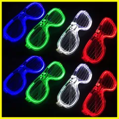 【数量限定】[zhihu] 光るメガネ パーティー サングラス 8個セット LED おもしろメガネ 光るめがね クリスマス 新年 誕生日 眼鏡 仮装 子供 大人 撮影用小道具(A)