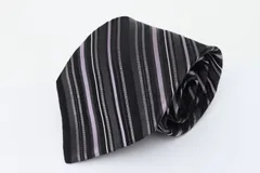 ダナキャラン ブランドネクタイ ストライプ柄 シルク USA製 DKNY メンズ ブラック Donna Karan 【中古】のサムネイル