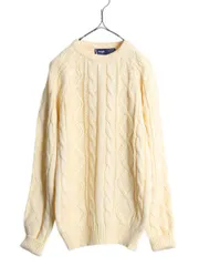 【お得なクーポン配布中!】 80s ラングラー フィッシャーマン アクリル ニット セーター メンズ M / 古着 80年代 ヴィンテージ Wrangler アラン ケーブル ローゲージ