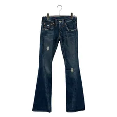 True Religion◆デニムパンツ トゥルーレリジョン  無地 ブルー系  ブーツカット 808 Made in USA メンズ サイズ 24/33 6