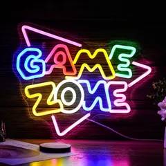 【人気商品】ボーイズギフト パーティーデコレーション バー プレイルーム 寝室 アクリルアート壁装飾 39*32cm 文字ネオンライト USB 調光可能 ゲームネオンライト LED ゲームゾーンネオンサイン