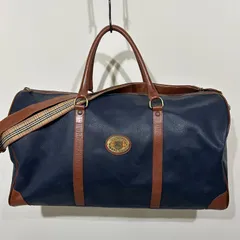 Burberry's　バーバリーズ　ヴィンテージ　ボストンバッグ　ノバチェック　ショルダーストラップ付き　ネイビー　ブラウン