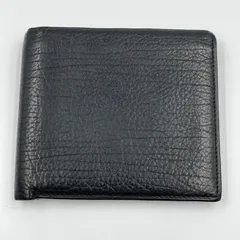 ⭐️未使用級⭐️　ヴァレクストラ　二つ折り財布　Vカット　シュリンクレザー　黒 ⭐️未使用級⭐️ヴァレクストラ二つ折り財布Vカットシュリンク