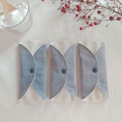 【布ライナー】無添加コットンフランネルとコットンリネン 15cm 2層仕立て 3枚セット