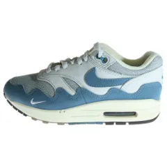NIKE (ナイキ) ×Patta AIR MAX 1 Noise Aqua パタ エアマックス1 ノイズアクア ローカットスニーカー ホワイト/ブルー レディース US5/23.5cm DH1348-004