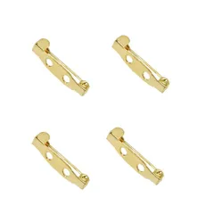 【在庫セール】ステンレス 金属パーツ ブローチ金具 三つ穴 とめピン ハンドメイド ブローチピン 手芸材料 (20mm HJ 25枚セット)