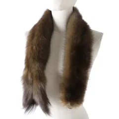 【ドンドン見直し】極美品◎毛皮 FOXEY フォクシー 10732 レディース セーブルファー ショール／ティペット 房付き ブラウン 箱・タグ付のサムネイル