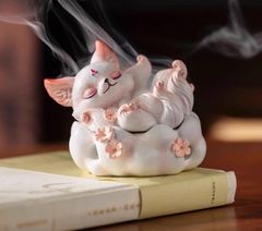 九尾狐 霊狐 招財小狐 仏堂 神像 置物 寝室 机面 茶台 装飾品 工芸品