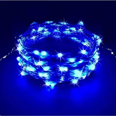 室内 屋外 ガーデンライト 防塵仕様 防水 正月 タイマー機能 点灯 クリスマス装飾 点滅 8パターン リモコン付 ストリングライト 電池式 20m (ブルー 200球 ジュエリーライト 1個入り) LEDイルミネーションライト vviho
