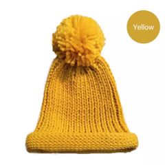 【SALE】マスタードイエロー新品黄色ぽんぽんニット帽子韓国子供服ミニオン