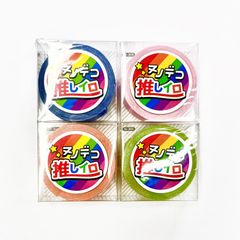 ヌノデコ 推しイロ 布テープ　ﾋﾟﾝｸ/ｵﾚﾝｼﾞ/青/黄緑４個セット
