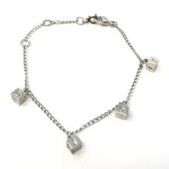 Dior ディオール　アクセサリー　ブレスレット　キューブ　チェーン　シルバー　美品　管理番号KKVKO756