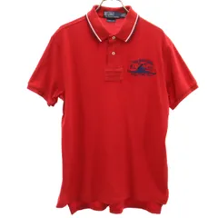 Polo by Ralph Lauren ポロバイラルフローレン 半袖 カスタムフィット ポロシャツ L レッド 鹿の子 メンズ 古着
