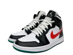 NIKE (ナイキ) WMNS AIR JORDAN 1 MID エアジョーダン 1 ミッド スニーカー BQ6472-063 24cm US7 ブラック×ユニバーシティレッド×ホワイト レディース/028