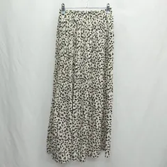 ◇ ⊂ fifth フィフス 総柄 ロング プリーツ スカート サイズ表記なし ブラック アイボリー レディース E  【1501160048523】