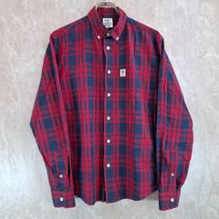 FRANKLIN MARSHALL ALUMNI フランクリンマーシャルアルムナイ イタリア製 薄手 チェック 柄 胸ポケット レッド 赤 ネイビー 紺 S シャツ
