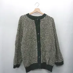 ◇ ⊇ LOWRYS FARM ローリーズファーム ニット素材 長袖 カーディガン サイズL ベージュ　ブラック レディース E  【1409240051817】