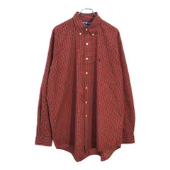 RALPH LAUREN ラルフローレン BLAKE ボタンダウン 長袖シャツ チェック レッド(メンズ L)中古 古着 U7448