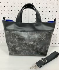 ハンドメイド＊変形2WAYトート 大理石風(852)