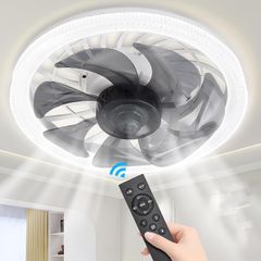 【新品未使用】LEDシーリングファンライト リモコン付 調光調色 節電対策 ファン付き照明 静音タイプ 風量4段階 タイマー機能付き 網膜保護仕様 空気循環 おしゃれ照明 脱衣所/寝室/リビング対応 簡単取付