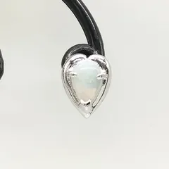 【美品】ハートデザインピアス　シルバー９２５　オパール
