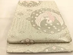 平和屋着物◎六通柄袋帯　唐織　プラチナ箔　正倉院古代裂　正絹　逸品　BAAU2499yc