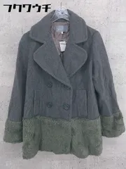 ■ aquagirl ON THE STREET フェイクファー 切替  コート サイズ36 ダークグレー レディース  【中古】 【1002801714390】のサムネイル