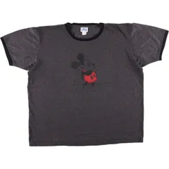 古着 90年代 DISNEYLAND RESORT MICKEY MOUSE ミッキーマウス リンガーTシャツ USA製 メンズXL相当 ヴィンテージ/eaa561759