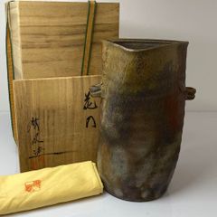 鶴我淳二朗 窯変 天目釉 花入 共箱 略歴付 花瓶 - メルカリ