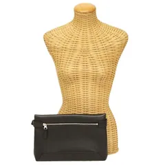 ダンヒル dunhill 1893 ハーネス ジップポーチ ぺブルレザー DU23R3103GN クラッチバッグ セカンドバッグ メンズ ブラック 正規品 美品 中古 mbn06001